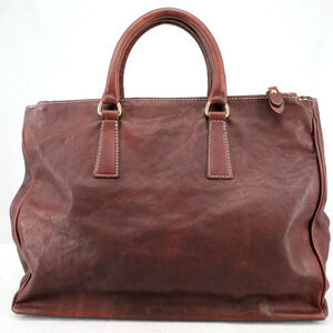 My Choice Leather Briefcase Womens Burgundy Bag Handbag Zip Lined Magnetic Italy